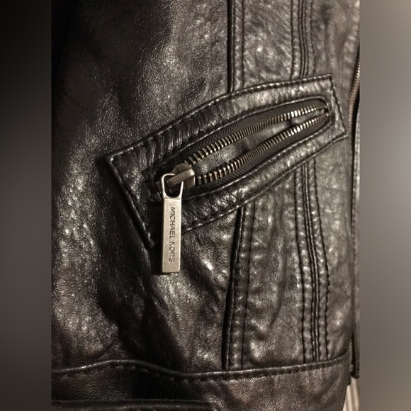 Michael Kors- Genuine Black Leather Jacket - Picture 5 of 16